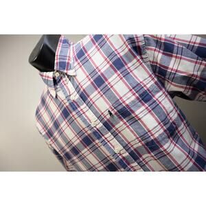 Brooks Brothers 346 Dress Shirt Plaid Short Sleeve Mens Size Medium